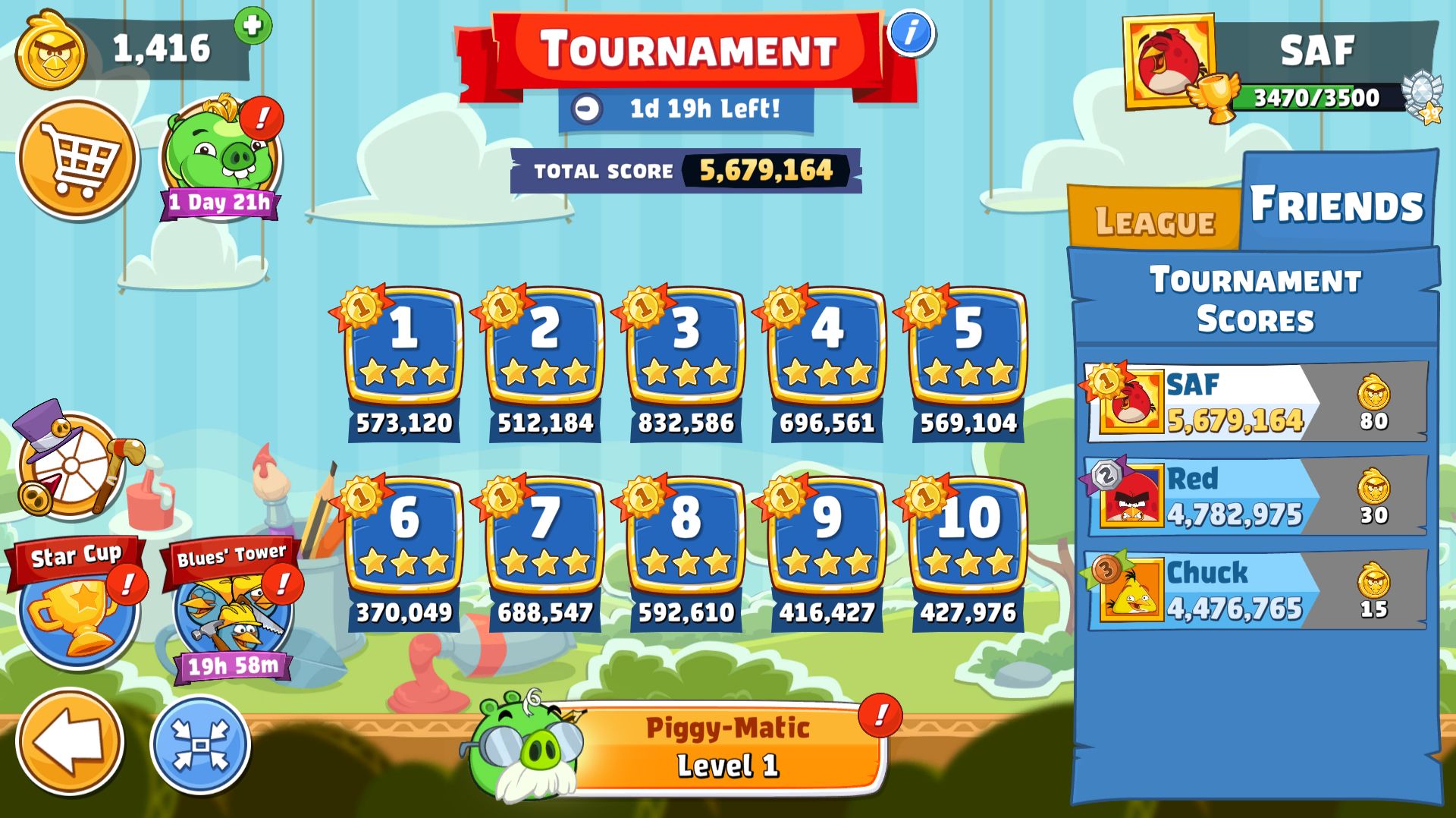 Angry Birds Friends. Турнир (04.05.2026). Все уровни 3 звезды. Прохождение от SAFa.