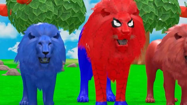 Long Slide Game With Cow Elephant Gorilla Hippopotamus Tiger - 3d Animal Game - Funny 3d Animals_par