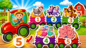 Учим животных и цифры с фермером 🚜 Считаем до 5 | Развивающее видео для малышей