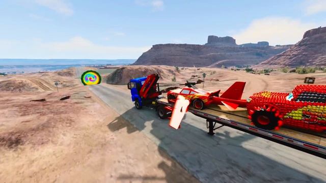 Superheroes On A Motorcycle Ride Over The Sea Along The Supper& Spider-Man Bridge GTA 5_part1_2