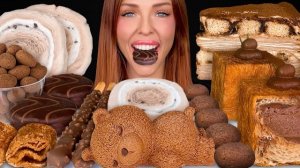 АСМР МУКБАНГ | Tiramisu десерт, Churro чипсы, шоколад Эспрессо мусс торт, круассан