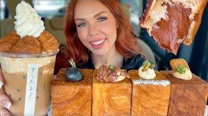 АСМР МУКБАНГ | Вирусный десерт TikTok, Круассан с кубиками, Начинка из фисташкового крема