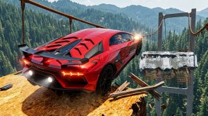 BeamNG Drive - Эпичные высокоскоростные прыжки на автомобиле