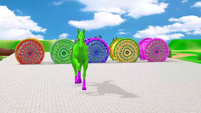 Long Slide Game With Cow Elephant Gorilla Hippopotamus Tiger - 3d Animal Game - Funny 3d Animals_par