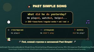 🎸 PAST SIMPLE SONG: HE + DID / -ED | Chant c упражнениями ⏱️🎤