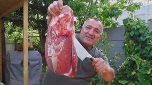 Телятина с овощами в афганском казане на костре