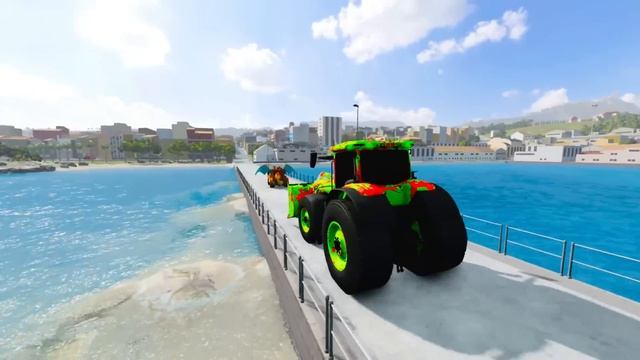 Superheroes On A Motorcycle Ride Over The Sea Along The Supper& Spider-Man Bridge GTA 5
