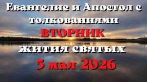 Евангелие дня 5 МАЯ 2026 с толкованием.  Апостол дня.  Жития Святых.