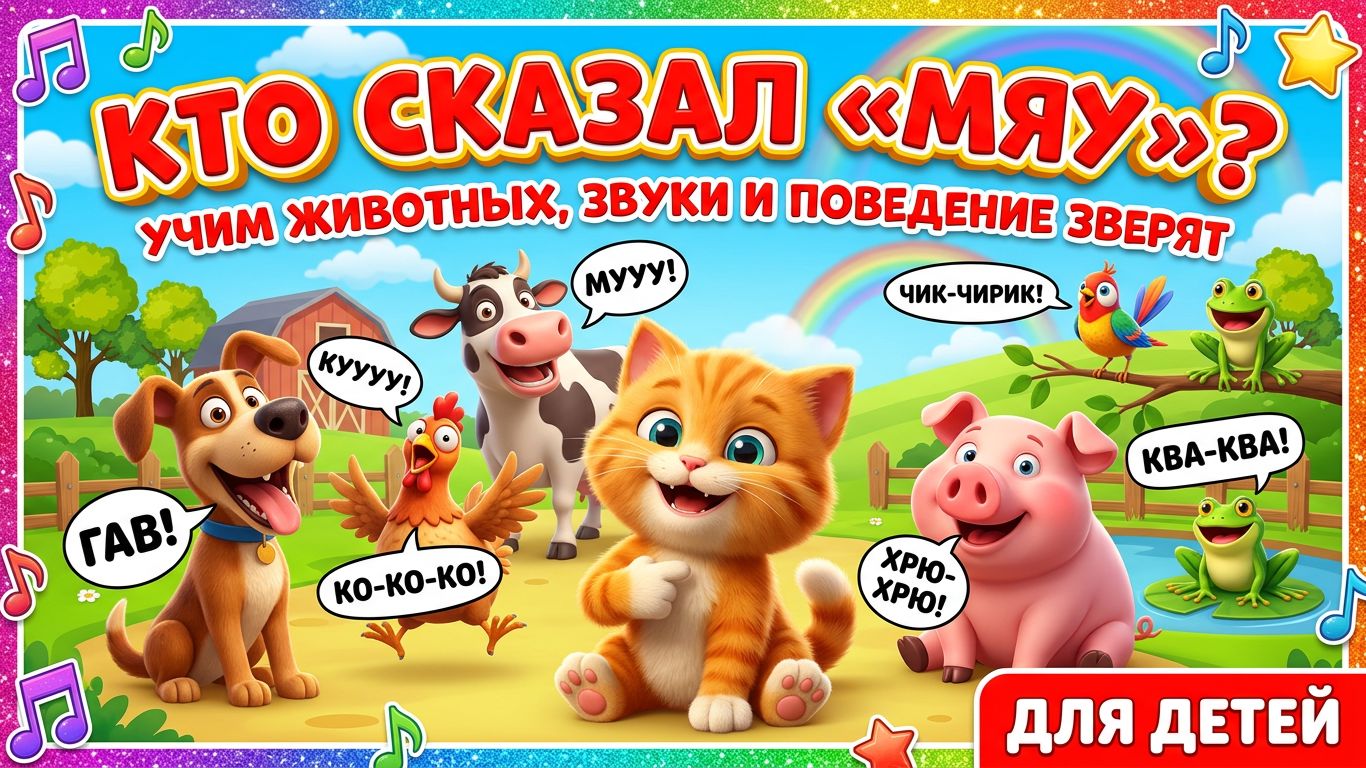 Кто сказал мяу – Учим животных | Мультфильм для детей с обучением и играми