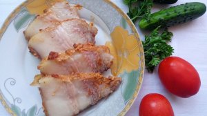 Сало с мясной прослойкой, запеченное в духовке