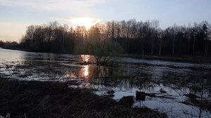 Красиво наблюдаю за разливом реки Клязьма
