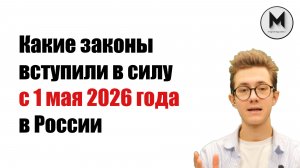 Какие законы вступят в силу в России с 1 мая 2026 года