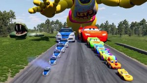 МАШИНКИ ТАЧКИ и МОЛНИЯ МАКВИН против ЗОМБИ: БИТВА ПОЛИЦИИ и МАКВИНА 😱 BEAMNG DRIVE АВАРИИ