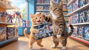 Папа-кот сломал игрушку Рыжика… а потом купил ему новую