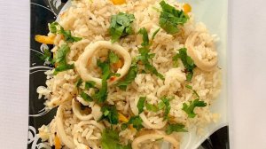 Ароматный плов с кальмарами