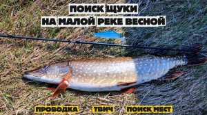 Клюнула КРУПНАЯ ЩУКА на МАЛОЙ РЕЧКЕ | Поиск ЩУКИ на МАЛОЙ РЕКЕ  весной | ТВИЧИНГ