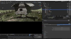 4.12_Blender Избушка ► Главный план. Растительность