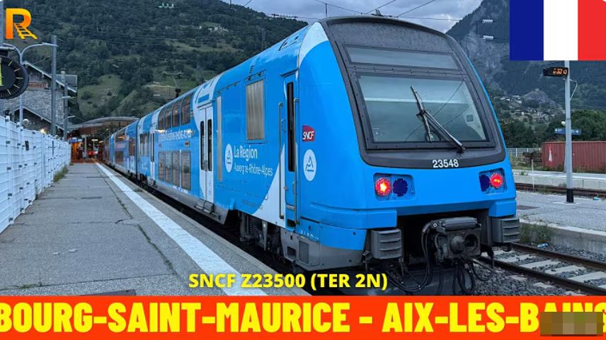 🚄 4К SmartTV ➤ 🌄 Бур-Сен-Морис → Экс-ле-Бен, Франция, июнь 2025 г., вид машиниста поезда! 🌄