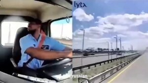 Boeing 767 при посадке помял кабину грузовика, который ехал по трассе рядом с аэропортом Ньюарка.