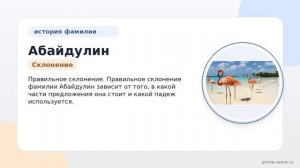 Фамилия Абайдулин: происхождение, значение и склонение