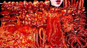 АСМР ЕДА КОРЕЯ | МУКБАНГ | ОСТРЫЕ МОРЕПРОДУКТЫ, УСТРИЦЫ, ОСТРЫЕ ГРИБЫ ЭНОКИ, ОСЬМИНОГ, КАЛЬМАРЫ