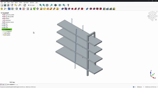 Ускоренное моделирование в FreeCAD Позволяет создать книжную полку