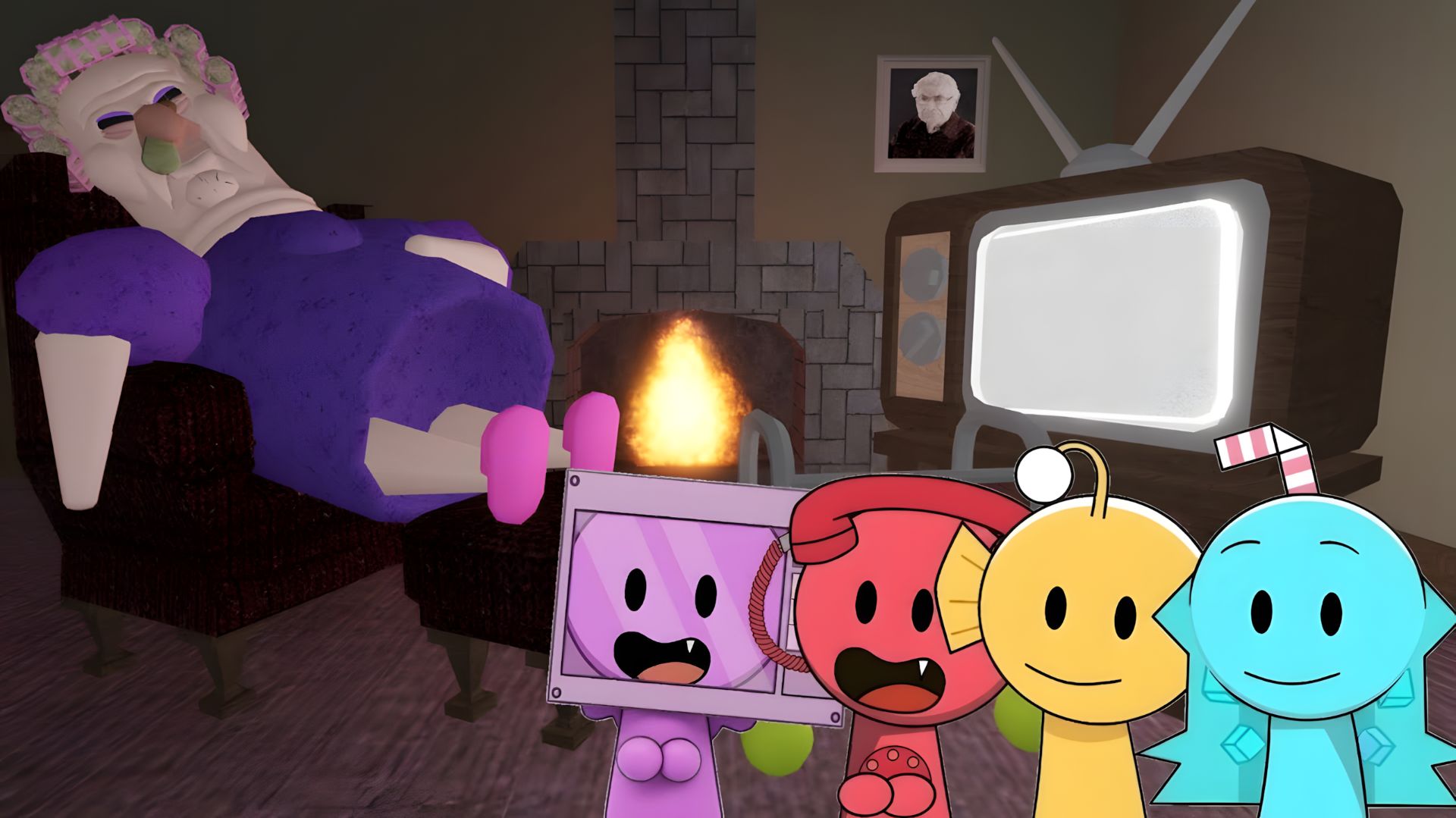В игре ROBLOX малыши Спрунки играют в страшную игру "Обби" с ворчливой бабушкой.😱👍