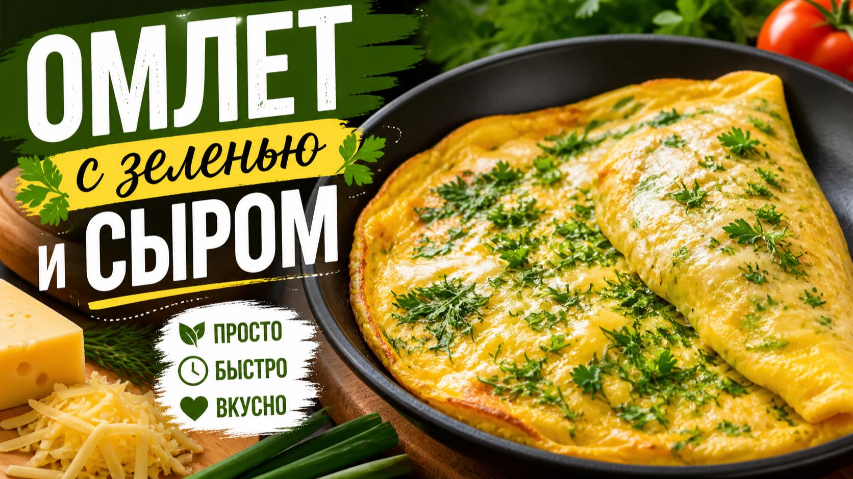 Омлет с зеленью и сыром