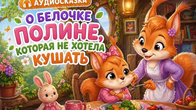 Белочка Полина не хочет есть . Поучительная сказка на ночь . Аудиосказка
