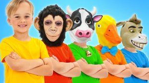 Пять маленьких Майки играют в прятки с дядей
