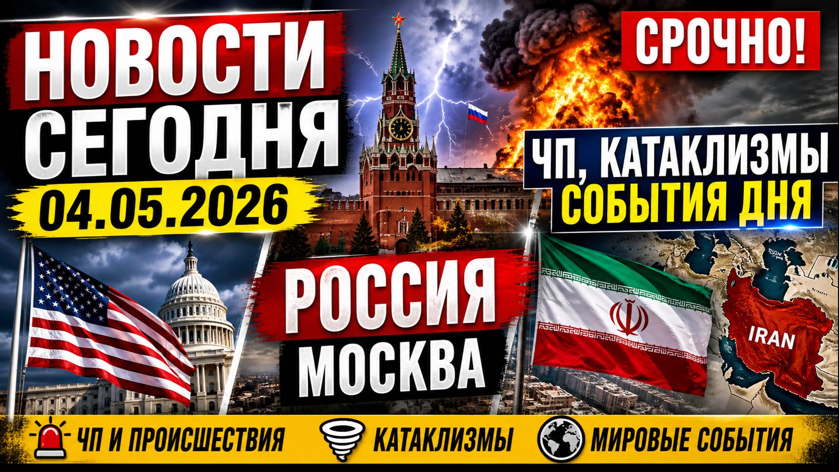 НОВОСТИ СЕГОДНЯ ⚡ 04.05.2026 — Россия, США, Иран | ЧП, катаклизмы, события дня