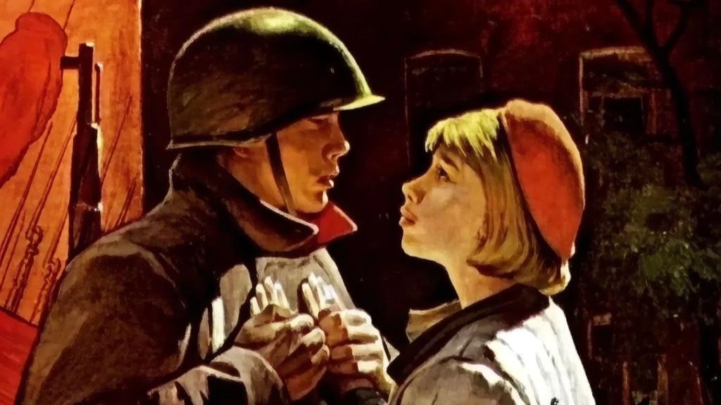 9 мая День Победы. На позиции девушка провожала бойца.