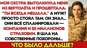 Сестра ВЫКИНУЛА меня из ВЕРТОЛЁТА — заговор с мужем ради $5 МЛН. Я выжила. И ПРИЛЕТЕЛА на ПОХОРОНЫ