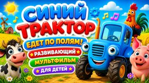 Синий трактор 🚜 Едет по полям! Развивающий мультфильм для детей