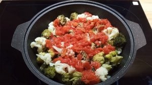 Легкий ужин.Запечённая брокколи 🥦 и цветная капуста.