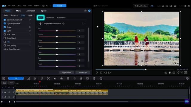 Основы 55 Цветокоррекция Регулировка оттенка, насыщенности и яркости в PowerDirector