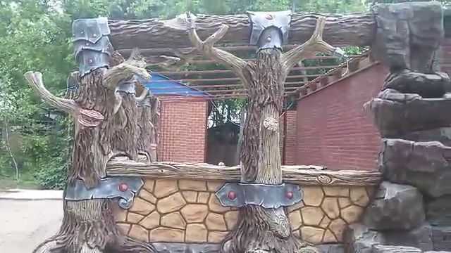 покраска беседки из арт бетона.