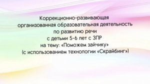 Коррекционно-развивающая образовательная деятельность