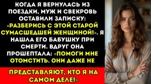 Разберитесь с этой старой безумной женщиной. Я видела, как бабушка моего мужа умирала. И тогда