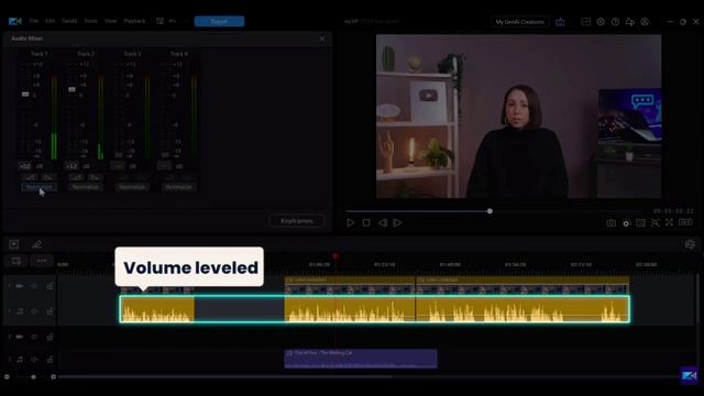 Основы 56 Быстрое выравнивание громкости звука разных клипов в PowerDirector 24