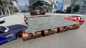 MEGA COCA-COLA FLOOD против PIXAR CARS в BeamNG Drive