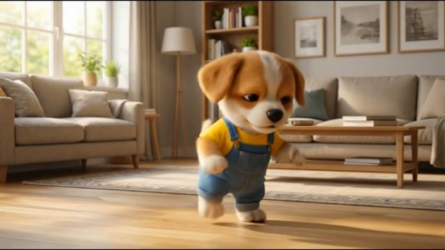 Baby Puppy Learns to Sew 🧵🐶 _ Making Mom Her Dream Dress 💖 _ A Lesson About Love