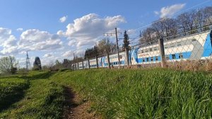 «Встречный«ЭП2К с поездом Санкт Петербург Москва