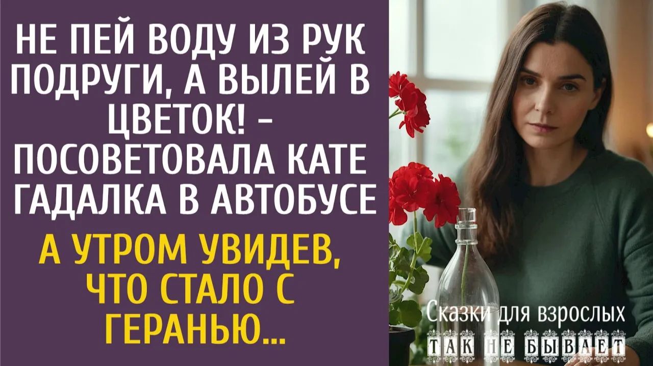Истории из жизни: Не пей воду из рук подруги, а вылей в цветок! - посоветовала гадалка в автобусе…