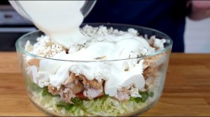 ПП салат с курицей, творогом и капустой - сытно и легко 🥗🍗