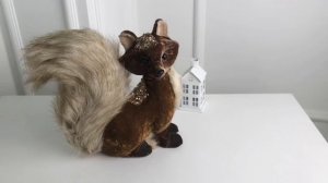 Декоративная фигура ГЛАМУРНАЯ ЛИСИЧКА, искусственный мех, текстиль, шоколадная, 27 см, 729814-1