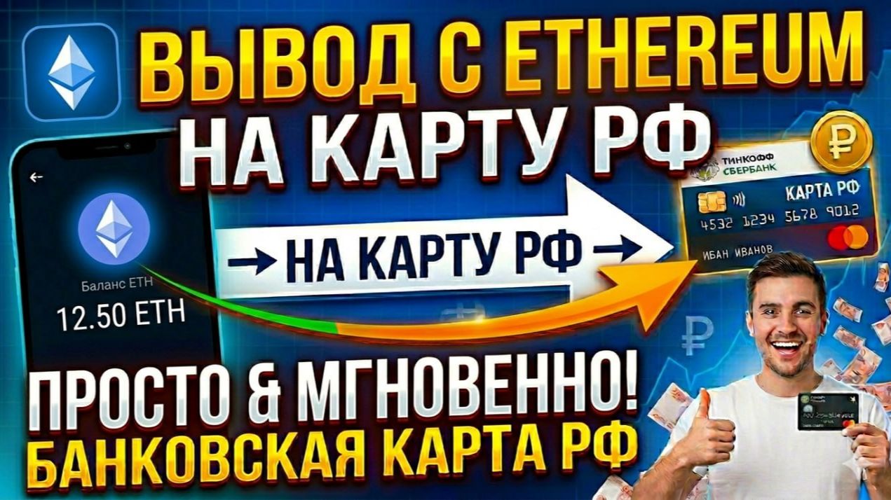 Как вывести Эфир на карту Ethereum - ETH