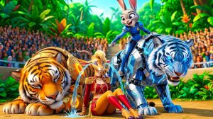 Джуди выигрывает турнир по тигриным гонкам 🐯 Зверополис 2. Мультики для детей. Мультик для малышей