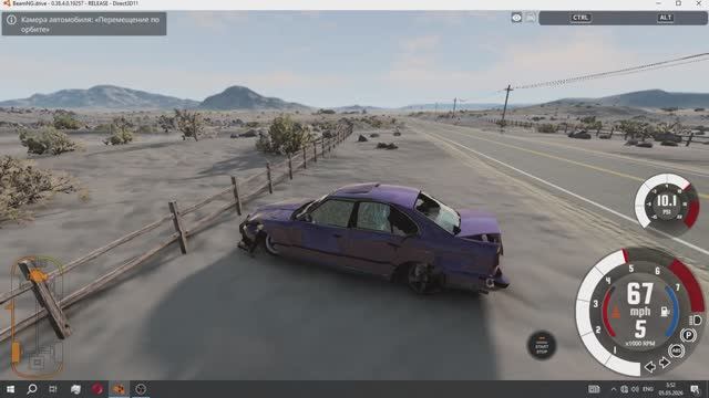 BMW E34 M5 разогнал свою беху в BeamNG.drive и разбил его
