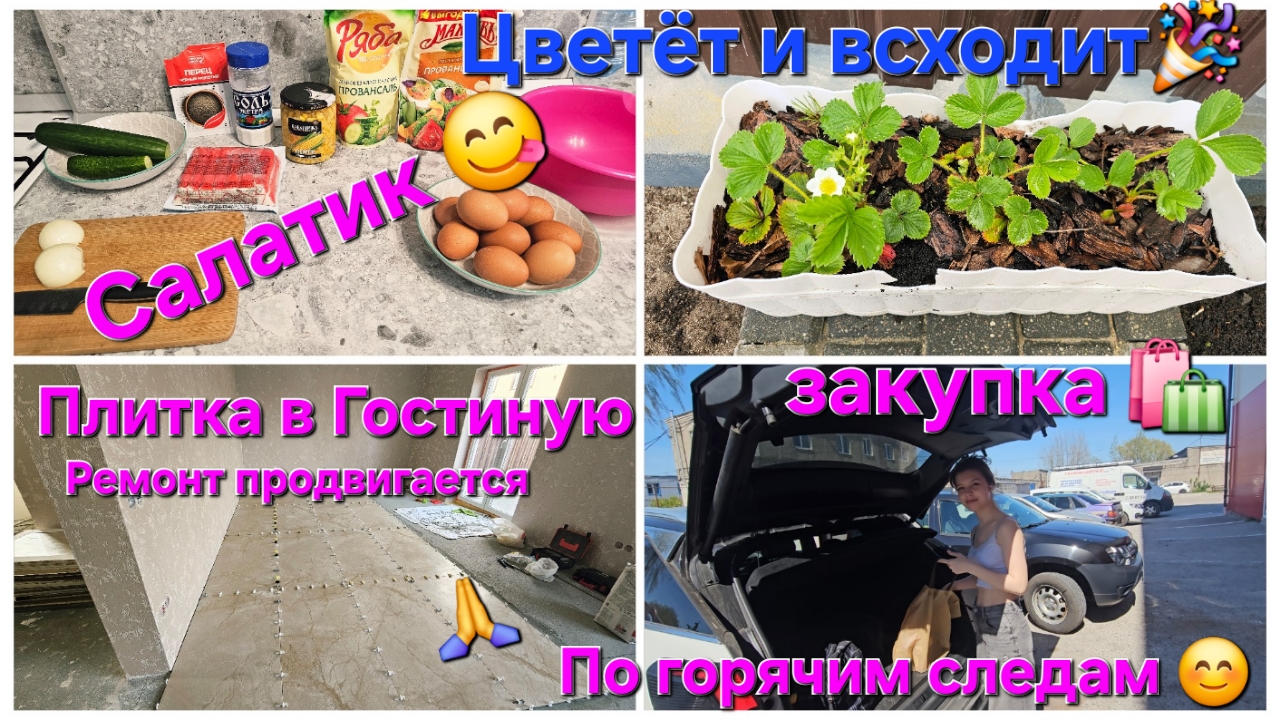 Переезд из 🇩🇪в🇷🇺/Закупка,по горячим следам😊/цветёт и всходит 🌱 Плитка в гостиную,Ремонт дома/